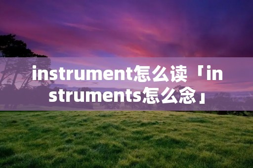 instrument怎么读「instruments怎么念」 instrument怎么读「instruments怎么念」