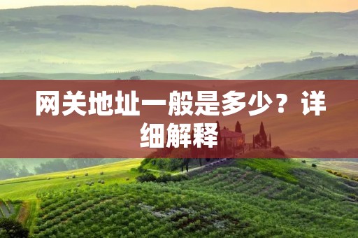 **地址一般是多少？详细解释