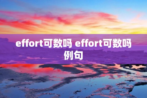 effort可数吗 effort可数吗例句