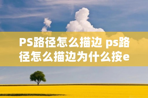 PS路径怎么描边 ps路径怎么描边为什么按enter不能成功