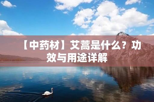 【中药材】艾蒿是什么？功效与用途详解