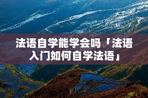 法语自学能学会吗「法语入门如何自学法语」
