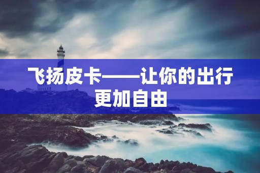 飞扬皮卡——让你的出行更加自由 飞扬皮卡——让你的出行更加自由