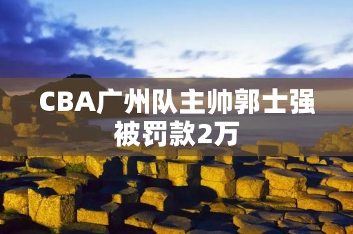CBA广州队主帅郭士强被罚款2万