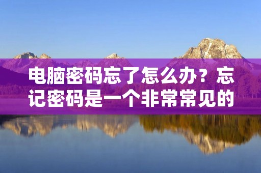 电脑密码忘了怎么办?忘记密码是一个非常常见的问题,尤其是在现代社会,我们需要记住的密码越来越多,记忆力有限的人更容易出现这种情况。当你忘记了你的电脑密码时,你不必担心,因为有几种方法可以帮助你找回或重置密码。 电脑密码忘了怎么办?忘记密码是一个非常常见的问题,尤其是在现代社会,我们需要记住的密码越来越多,记忆力有限的人更容易出现这种情况。当你忘记了你的电脑密码时,你不必担心,因为有几种方法可以帮助你找回或重置密码。