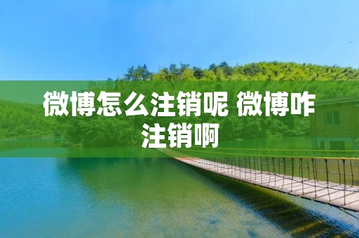 微博怎么注销呢 微博咋注销啊