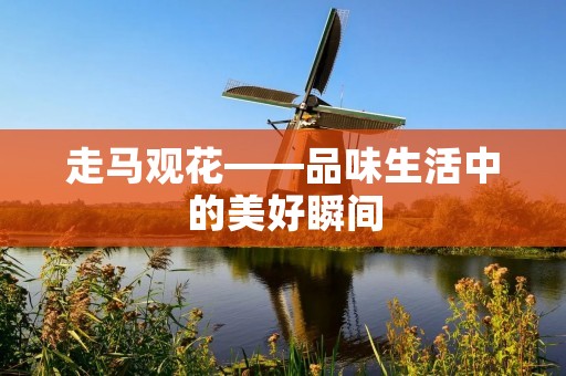 走马观花——品味生活中的美好瞬间