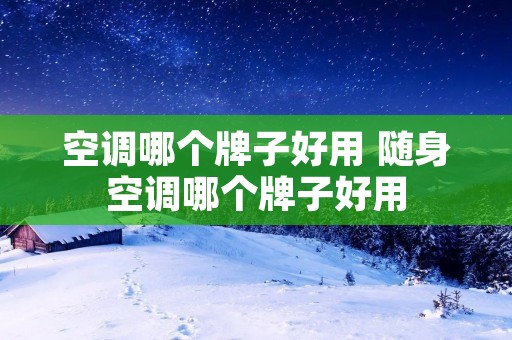 空调哪个牌子好用 随身空调哪个牌子好用