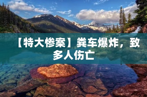 【特大惨案】粪车爆炸，致多人伤亡