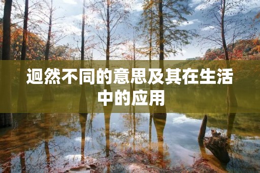 迥然不同的意思及其在生活中的应用