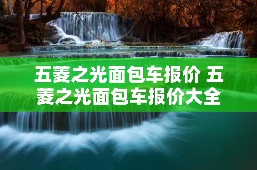 五菱之光面包车报价 五菱之光面包车报价大全