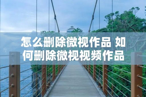 怎么删除微视作品 如何删除微视视频作品