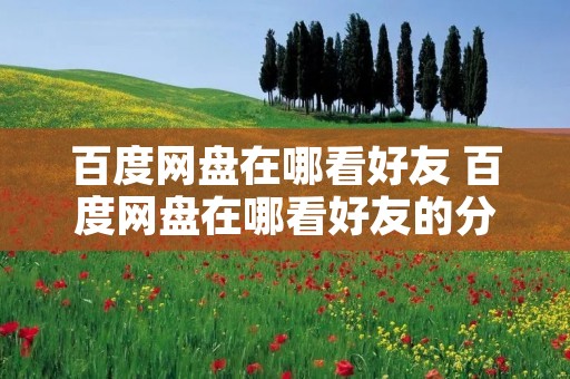 百度网盘在哪看好友 百度网盘在哪看好友的分享