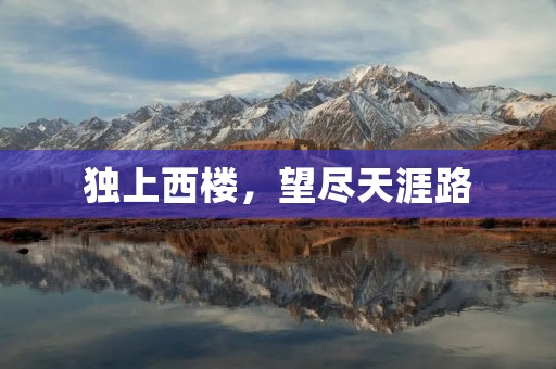 独上西楼,望尽天涯路 独上西楼,望尽天涯路