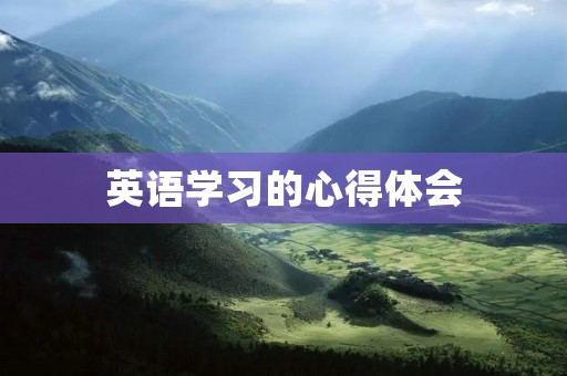 英语学习的心得体会