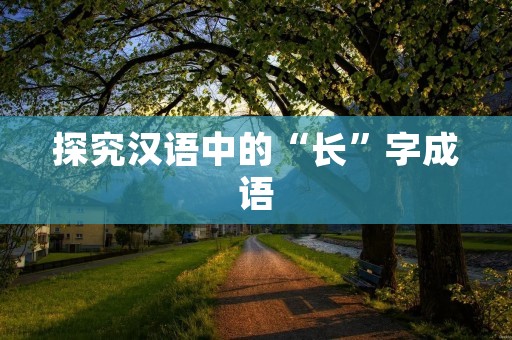 探究汉语中的“长”字成语