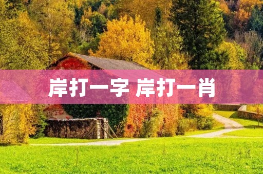 岸打一字 岸打一肖