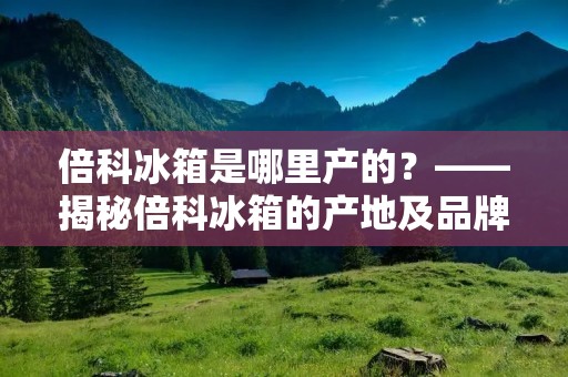 倍科冰箱是哪里产的?——揭秘倍科冰箱的产地及品牌历程 倍科冰箱是哪里产的?——揭秘倍科冰箱的产地及品牌历程