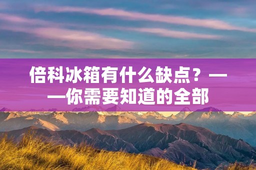 倍科冰箱有什么缺点?——你需要知道的全部 倍科冰箱有什么缺点?——你需要知道的全部