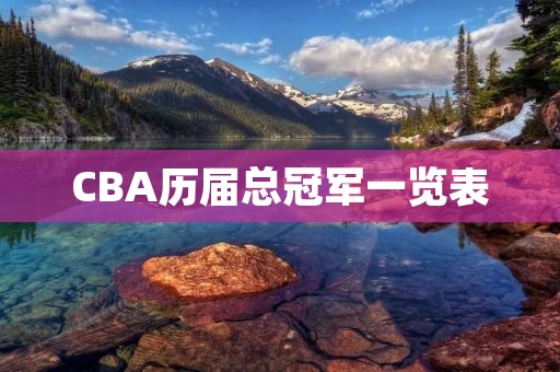 CBA历届总冠军一览表