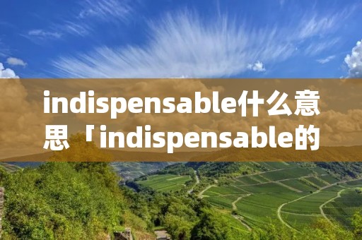 indispensable什么意思「indispensable的中文意思」 indispensable什么意思「indispensable的中文意思」
