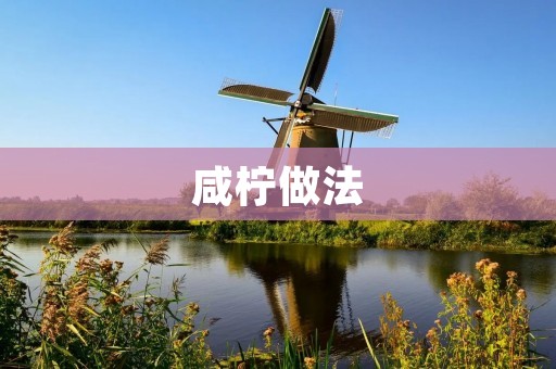 咸柠做法：酸甜口感，清爽解暑的夏日必备