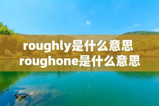 roughly是什么意思 roughone是什么意思