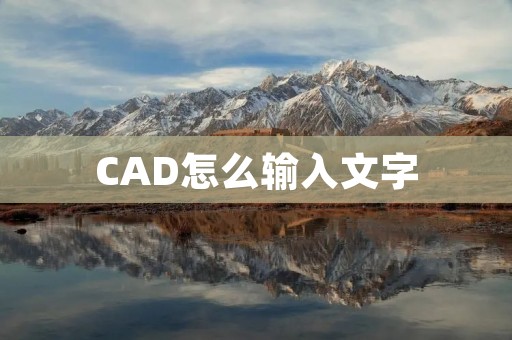 CAD怎么输入文字 CAD怎么输入文字