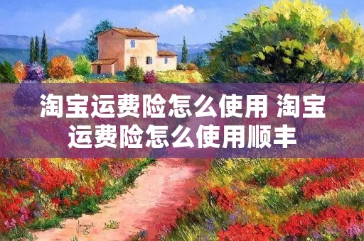 淘宝运费险怎么使用 淘宝运费险怎么使用顺丰