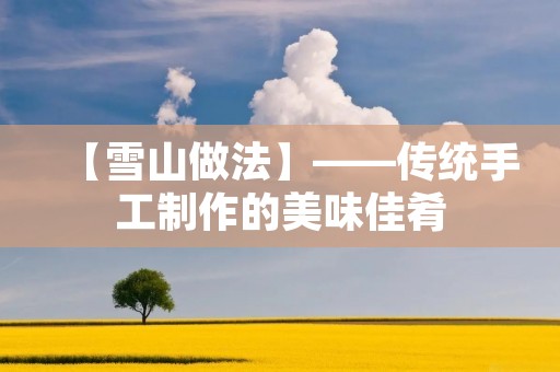 【雪山做法】——传统手工制作的美味佳肴 【雪山做法】——传统手工制作的美味佳肴
