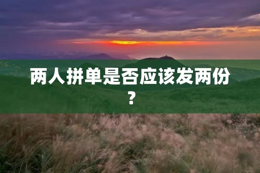 两人拼单是否应该发两份? 两人拼单是否应该发两份?