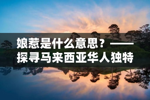 娘惹是什么意思?——探寻马来西亚华人独特的文化遗产