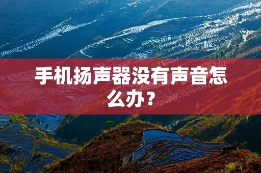 手机扬声器没有声音怎么办? 手机扬声器没有声音怎么办?