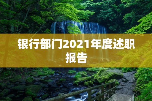 银行部门2021年度述职报告