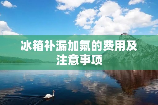 冰箱补漏加氟的费用及注意事项
