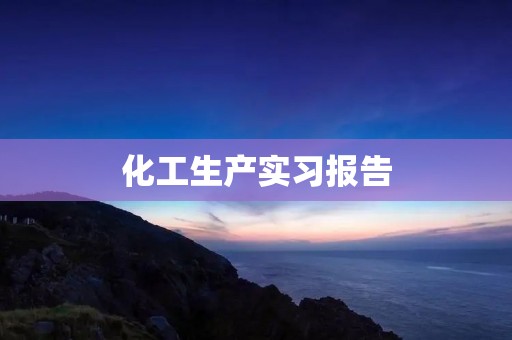 化工生产实习报告