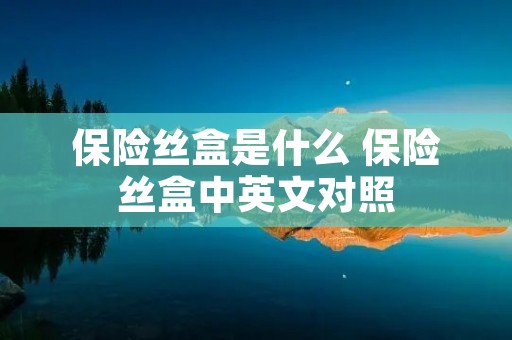 保险丝盒是什么 保险丝盒中英文对照