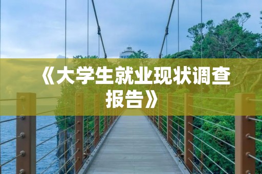 《大学生就业现状调查报告》