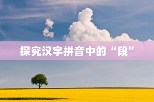 探究汉字拼音中的“段” 探究汉字拼音中的“段”