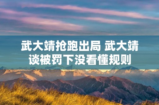 武大靖抢跑出局 武大靖谈被罚下没看懂规则 武大靖抢跑出局 武大靖谈被罚下没看懂规则