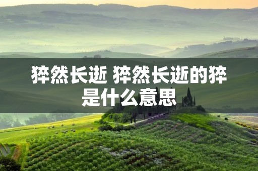 猝然长逝 猝然长逝的猝是什么意思