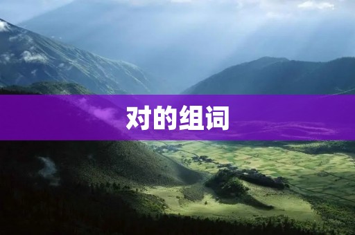 对的组词:如何用正确的方法搭配词语 对的组词:如何用正确的方法搭配词语