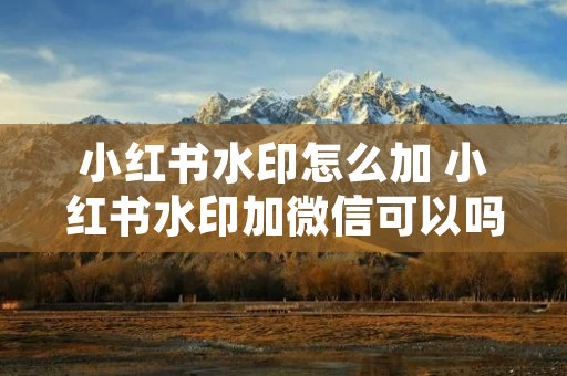 小红书水印怎么加 小红书水印加微信可以吗