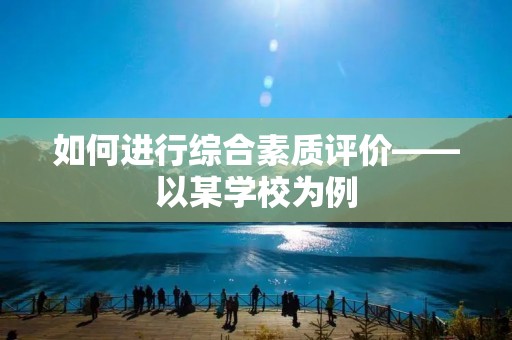 如何进行综合素质评价——以某学校为例