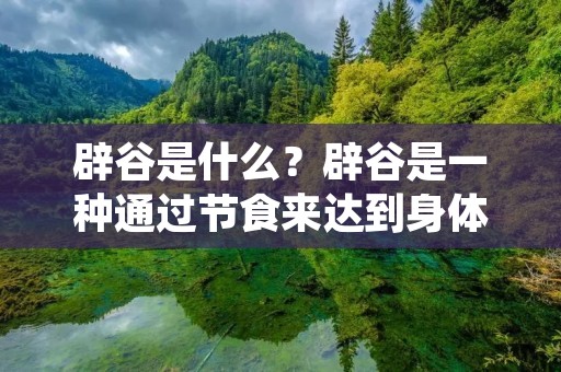 辟谷是什么?辟谷是一种通过节食来达到身体净化和健康调理的方法。在中国古代,辟谷是一种修行方式,被视为一种高深的修行技巧。如今,辟谷逐渐流行起来,成为一种健康、养生的方式。 辟谷是什么?辟谷是一种通过节食来达到身体净化和健康调理的方法。在中国古代,辟谷是一种修行方式,被视为一种高深的修行技巧。如今,辟谷逐渐流行起来,成为一种健康、养生的方式。