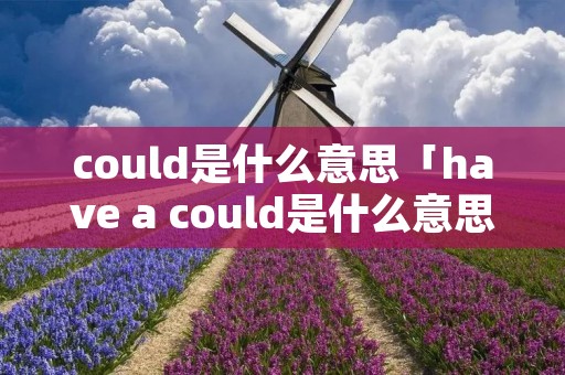 could是什么意思「have a could是什么意思」 could是什么意思「have a could是什么意思」