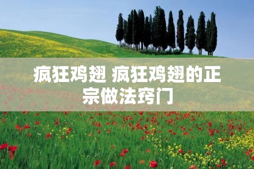 疯狂鸡翅 疯狂鸡翅的正宗做法窍门