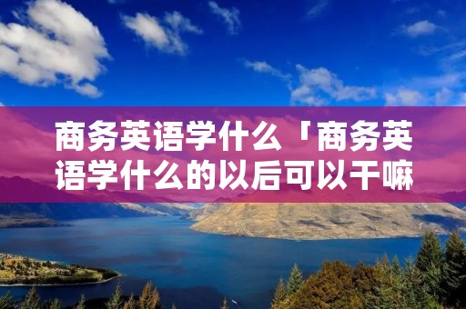 商务英语学什么「商务英语学什么的以后可以干嘛」