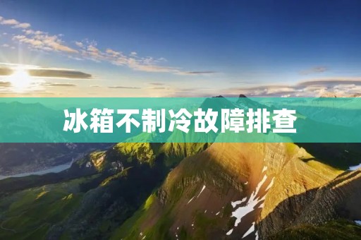 冰箱不制冷故障排查