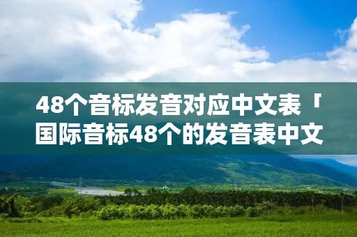 48个音标发音对应中文表「国际音标48个的发音表中文」 48个音标发音对应中文表「国际音标48个的发音表中文」